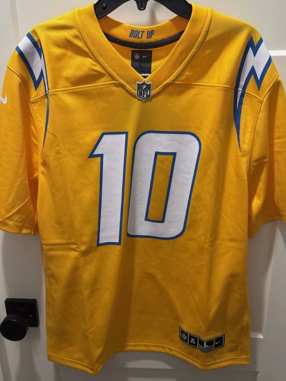 Nike On Field Los Angeles Chargers Justin Herbert Yellow Jersey Kids Youth Lrg